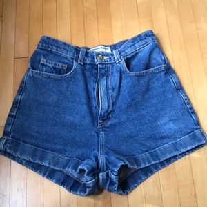 American Apparel high waisted jean shorts